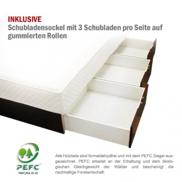 SONDERAKTION bellvita Wasserbett mit Schubladen inkl. Lieferung und Aufbau durch Fachpersonal, weiß, 200 cm x 220 cm - 